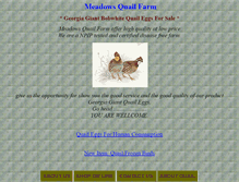Tablet Screenshot of meadowsquailfarm.com